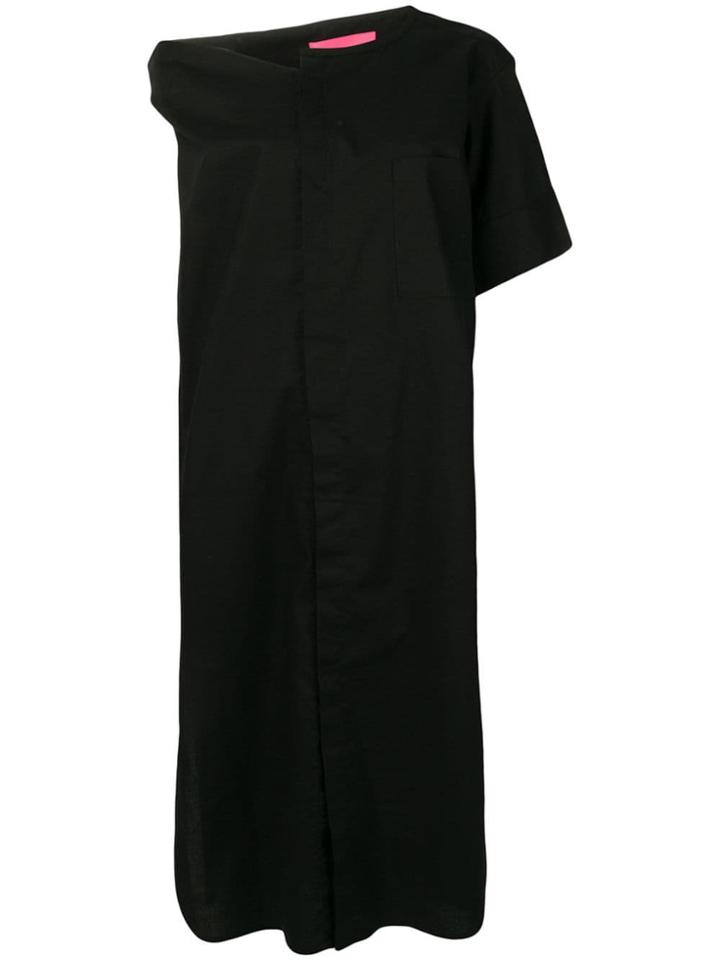 Y's Asymmetrical Midi Dress - Black