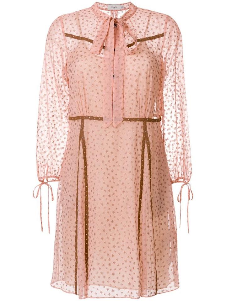Coach Star Print Georgette Dress - Pink