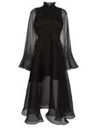 Beaufille Sol Silk Blend Chiffon Midi Dress - Black