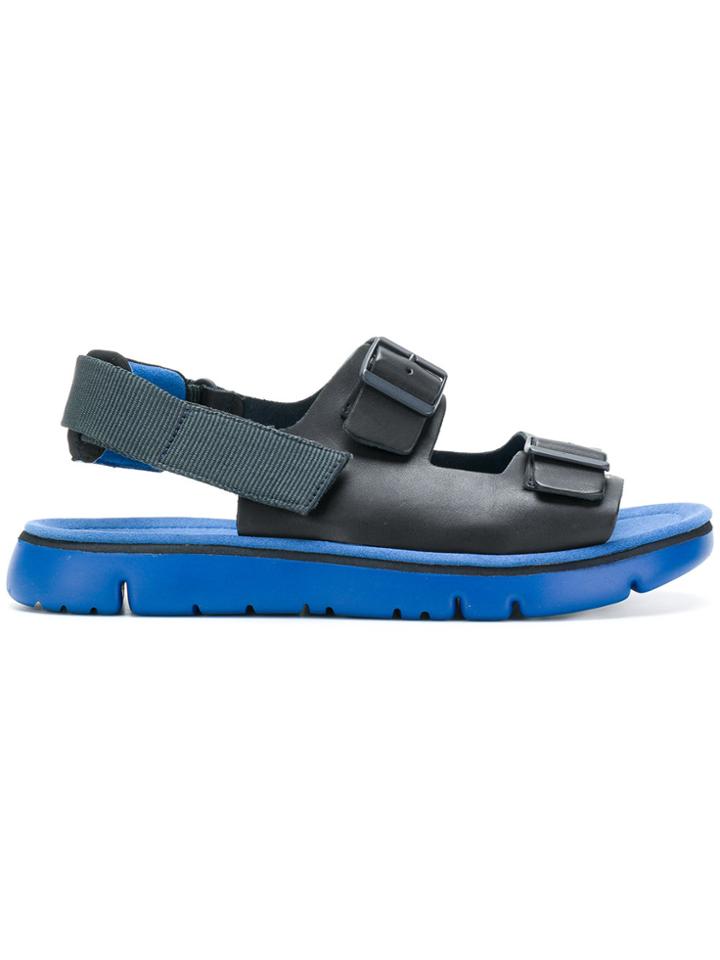 Camper Ridged Sole Sandals - Black