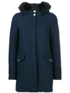 Herno Fur-trim Hooded Coat - Blue