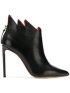 Francesco Russo Jagged Collar Boots - Black