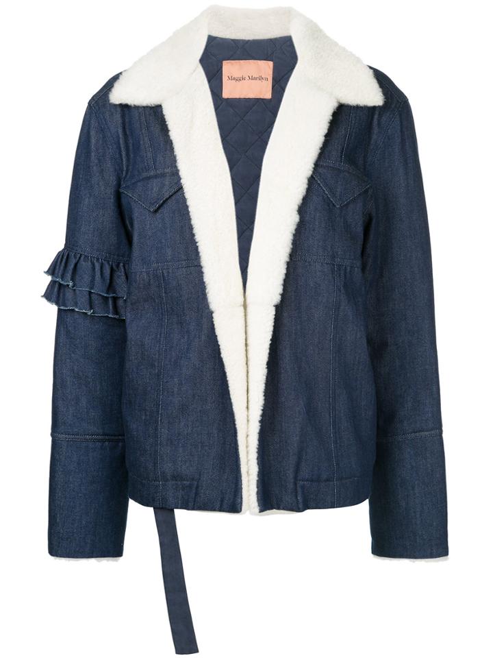 Maggie Marilyn Made For Greatness Shearling-lined Denim Jacket - Blue