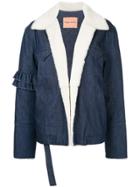 Maggie Marilyn Made For Greatness Shearling-lined Denim Jacket - Blue