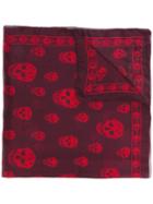 Alexander Mcqueen - Skull Print Scarf - Men - Silk - One Size, Red, Silk