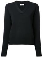 En Route V-neck Knitted Jumper, Women's, Black, Wool