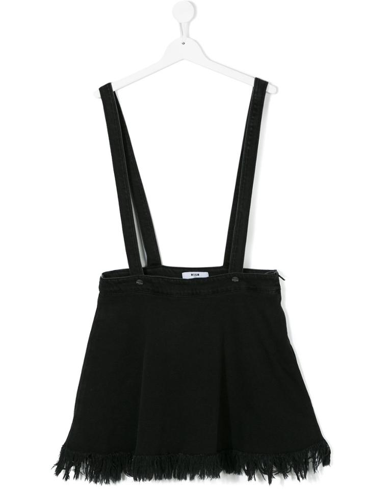 Msgm Kids Teen Dungaree Skirt - Black