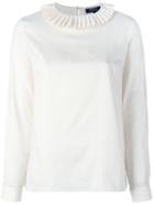 A.p.c. Pleated Collar Sweatshirt, Women's, Size: 34, White, Cotton