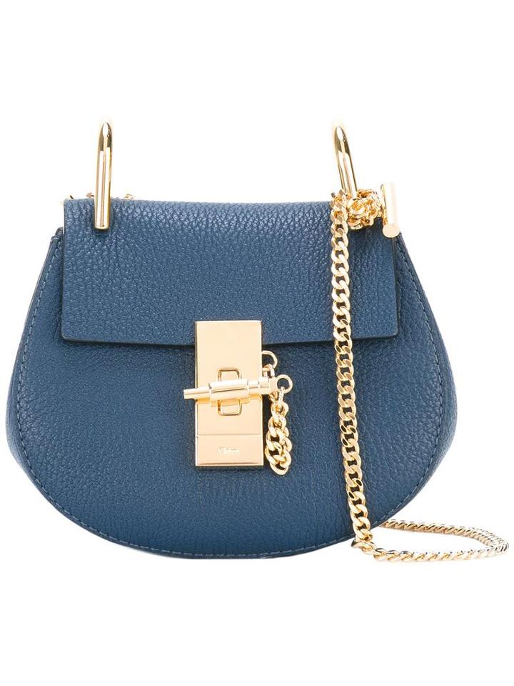 Chloé Nano Drew Crossbody Bag, Women's, Blue, Lamb Skin/calf Suede