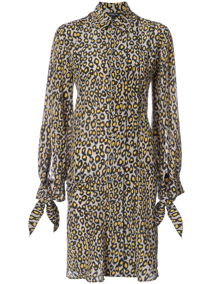Floral Print Shirt Dress - Women - Silk - 40, Yellow/orange, Silk, Derek Lam