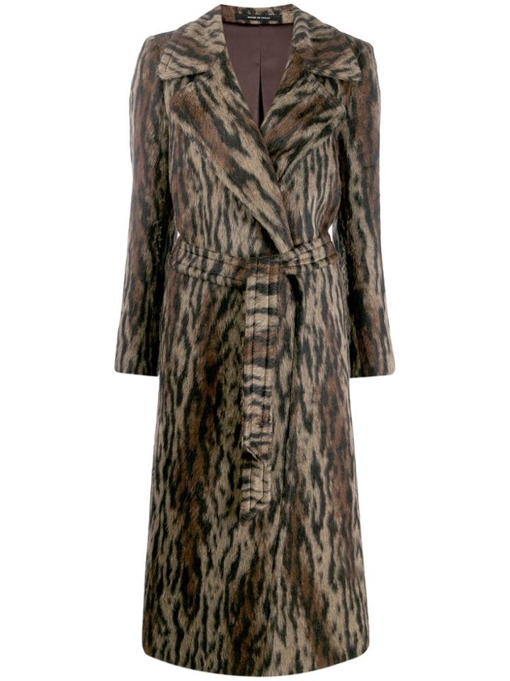 Tagliatore Molly Animal-print Coat - Brown