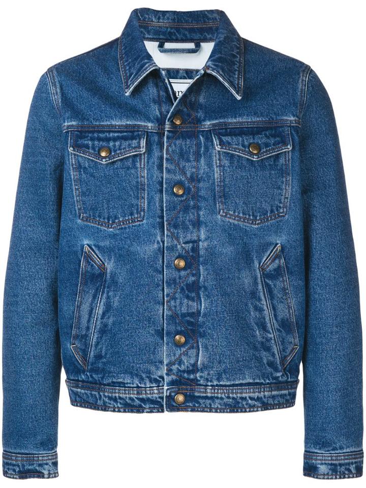 Ami Paris Lined Denim Jacket - Blue