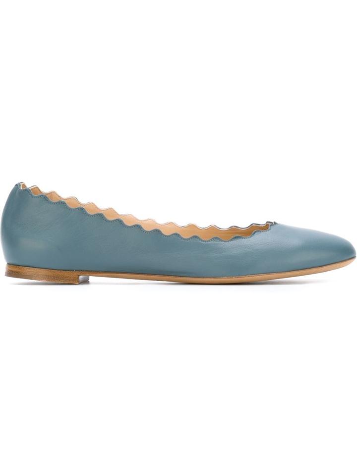 Chloé Lauren Ballerinas, Women's, Size: 40, Blue, Leather