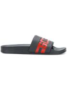 Gcds Logo Slide-on Sandals - Black