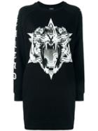 Marcelo Burlon County Of Milan - Sweatshirt Dress - Women - Cotton - Xs, Black, Cotton