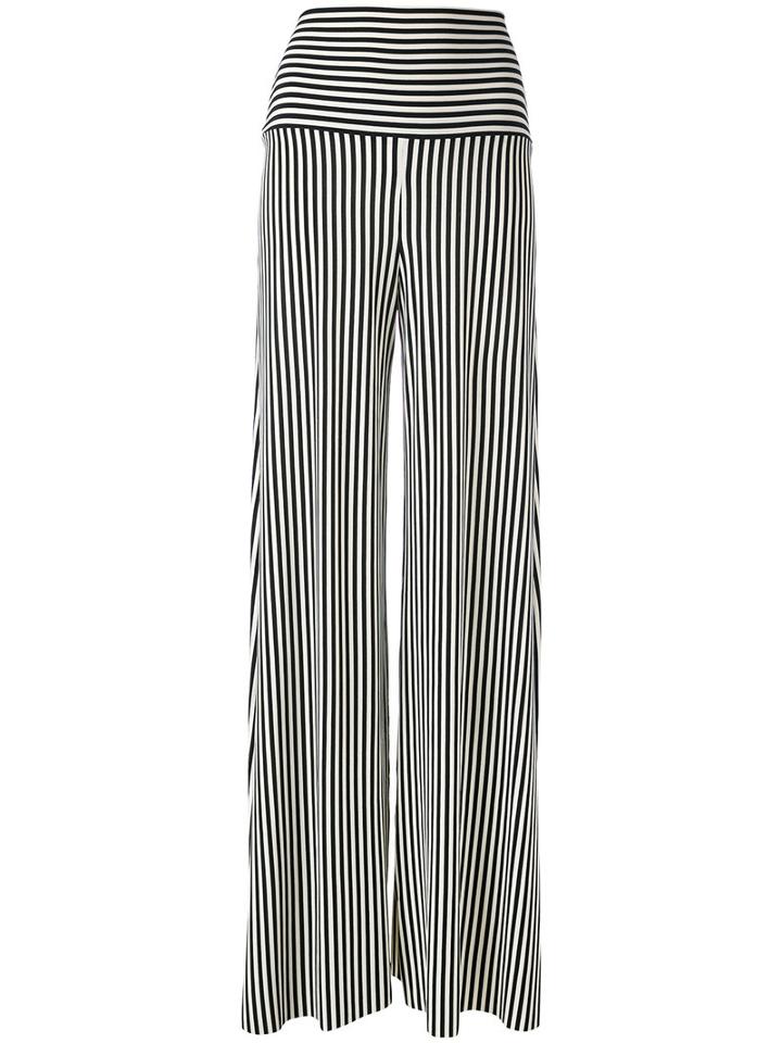 Norma Kamali - Striped Palazzo Pants - Women - Polyester/spandex/elastane - Xs, Black, Polyester/spandex/elastane