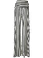Norma Kamali - Striped Palazzo Pants - Women - Polyester/spandex/elastane - Xs, Black, Polyester/spandex/elastane