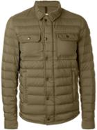 Moncler Collared Padded Jacket, Men's, Size: 2, Green, Polyamide/goose Down