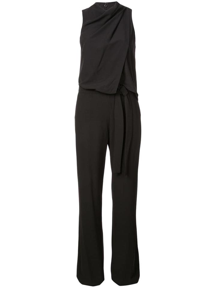 Halston Heritage Draped Detail Jumpsuit - Black