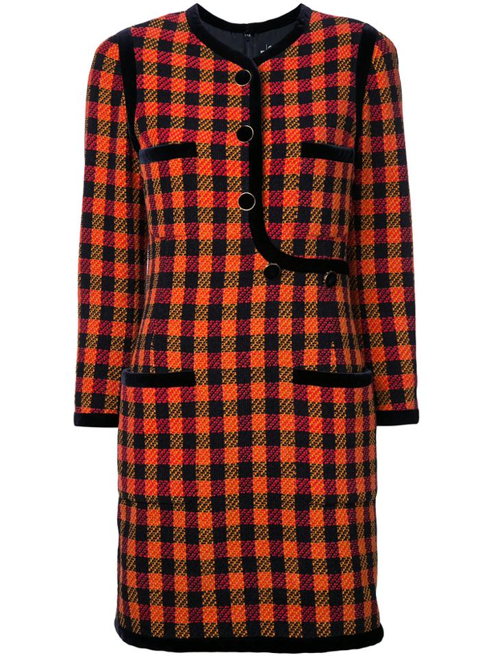 Chanel Vintage Cc Logo Long Sleeve Dress - Black