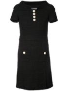 Boutique Moschino Pearl Buttons Tweed Dress - Black
