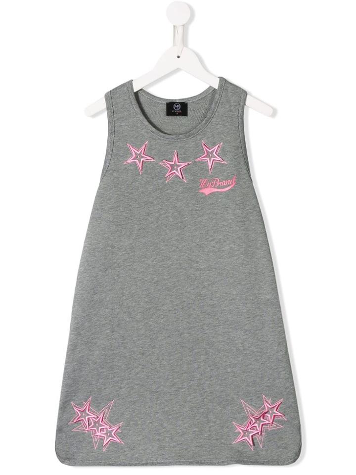 My Brand Kids Ribbed Embroidered Tank Dress - Grey