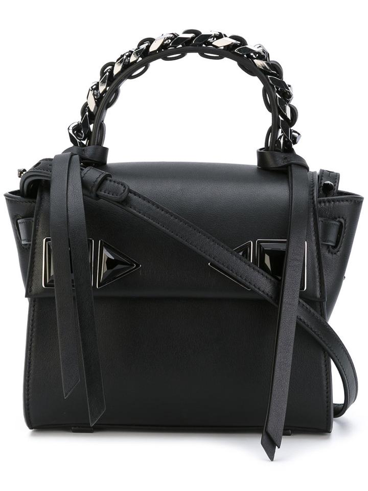Elena Ghisellini Crystal 'angel' Tote, Women's, Black, Leather/metal (other)/swarovski Crystal