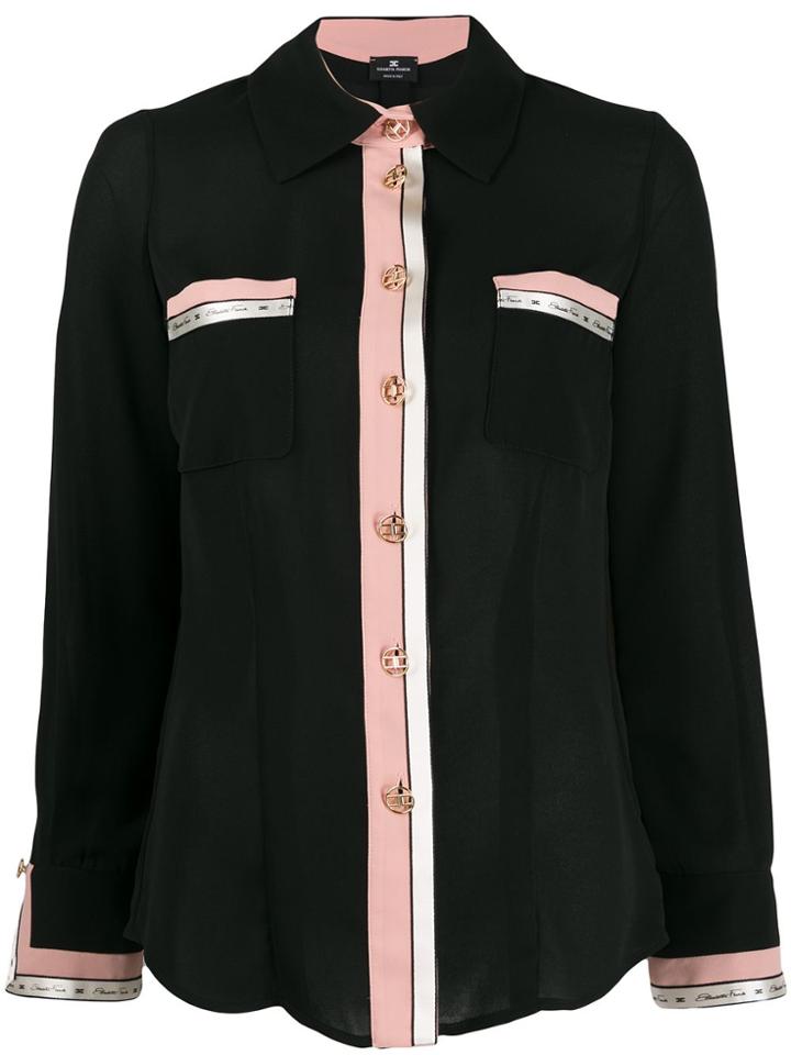 Elisabetta Franchi Contrast-trimmed Shirt - Black