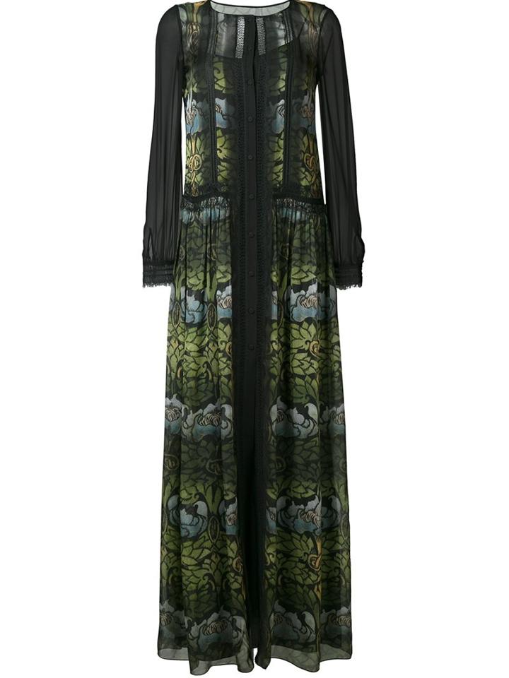 Alberta Ferretti Sheer Printed Maxi Dress