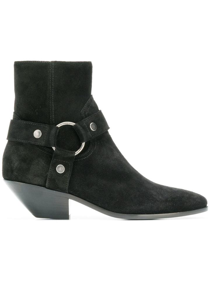 Saint Laurent West Harness Booties - Black