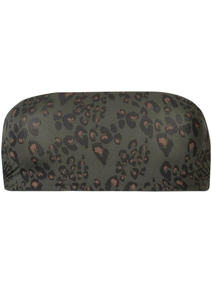 The Upside Leopard Print Strapless Bikini Top - Green