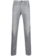 Emporio Armani Piped Straight Leg Jeans - Grey