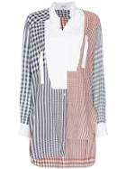Loewe Gingham Print Long-sleeved Asymmetric Cotton Shirt - 9990