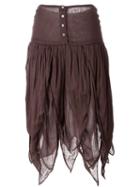 Romeo Gigli Vintage Fringed Skirt, Women's, Size: 40, Brown