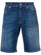 7 For All Mankind Short Denim Shorts - Blue