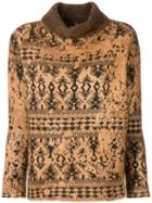 Avant Toi High Neck Knit Sweater - Nude & Neutrals