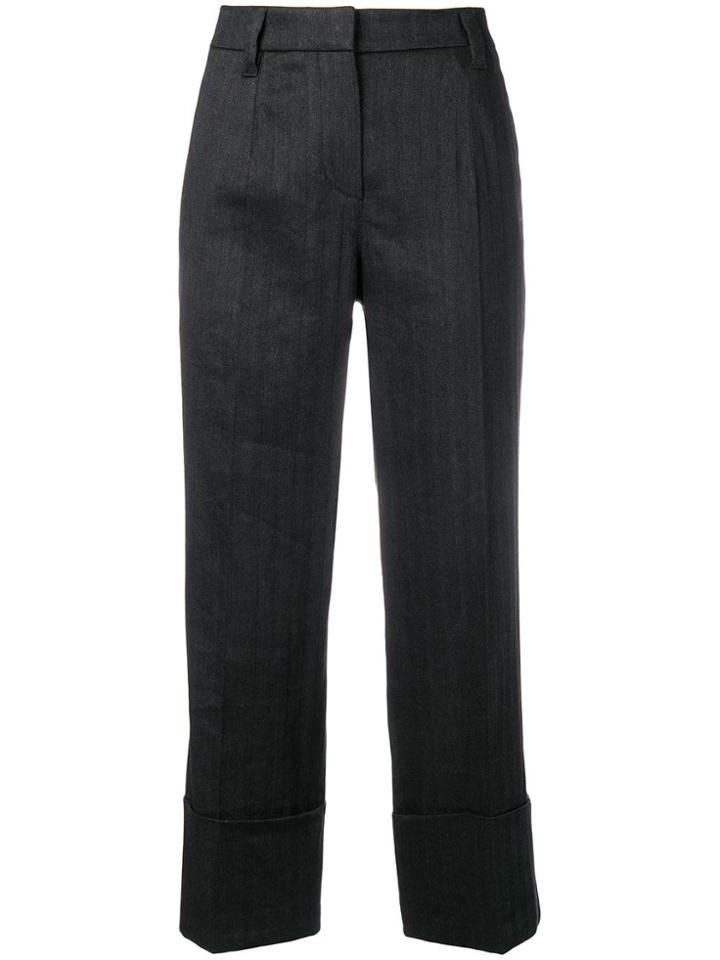 Brunello Cucinelli Crop Length Trousers - Black