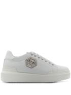 Philipp Plein Crystal Logo Platform Sneakers - White