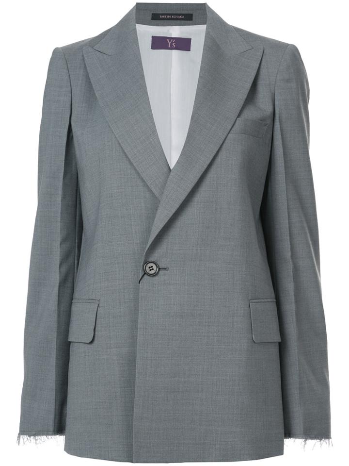 Y's Peaked Lapel Blazer - Grey