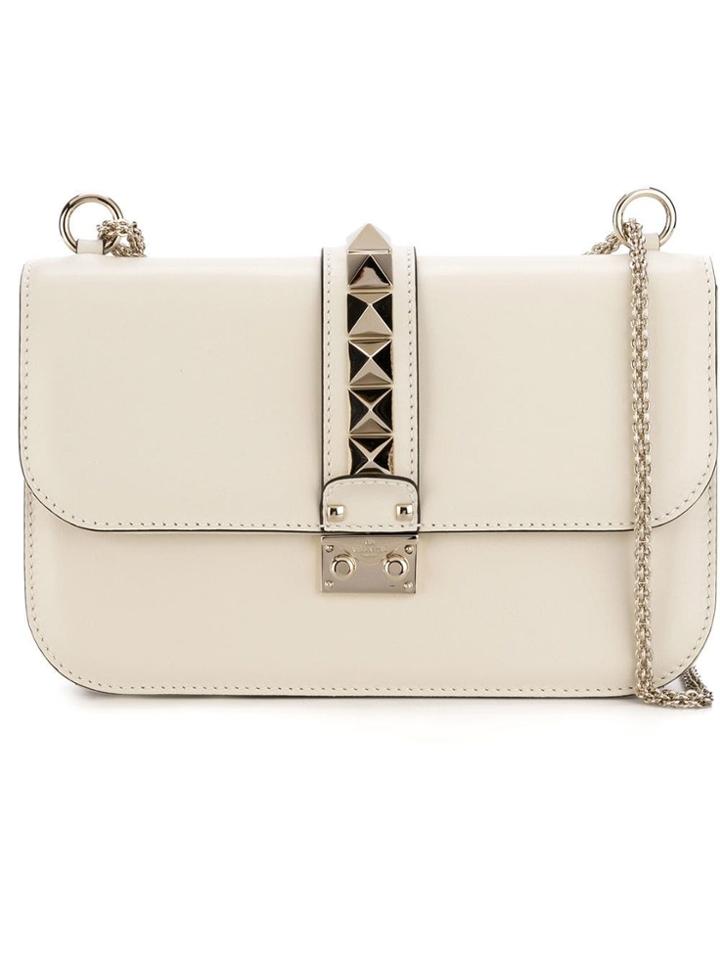 Valentino Valentino Garavani 'glam Lock' Shoulder Bag - White