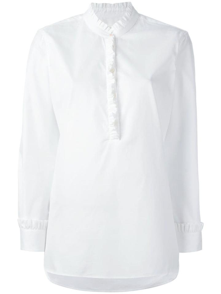 Chinti & Parker Frilled Placket Shirt - White
