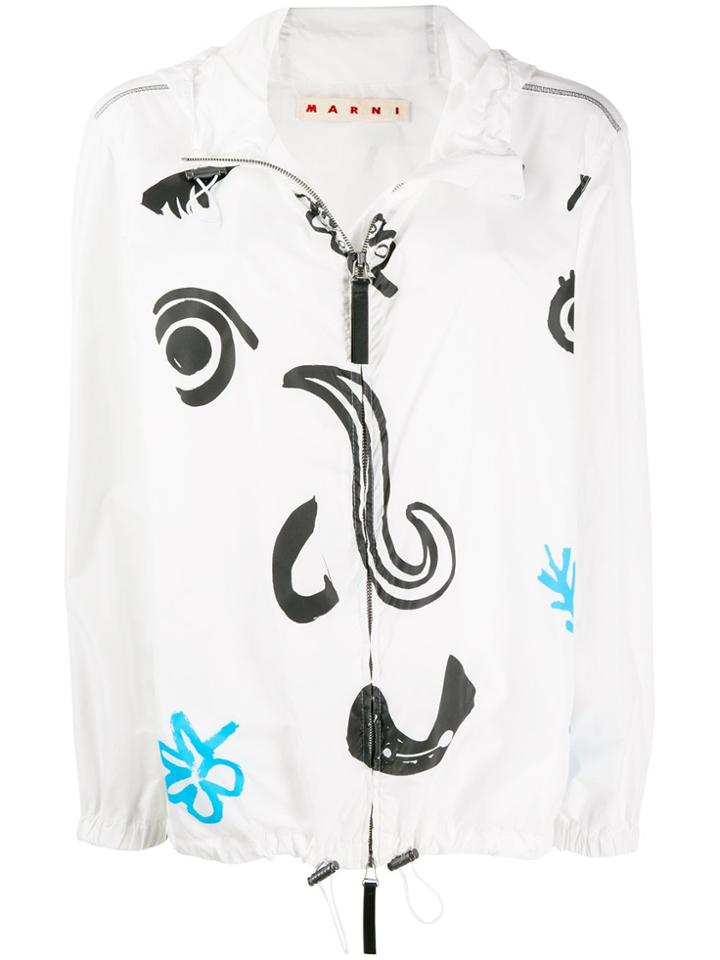 Marni Brush Stroke Print Jacket - White