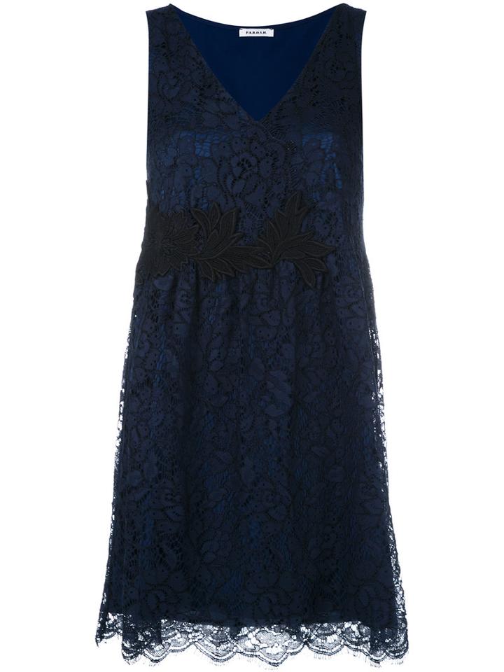 P.a.r.o.s.h. Rift Dress, Women's, Blue, Cotton/polyamide/viscose/polyester