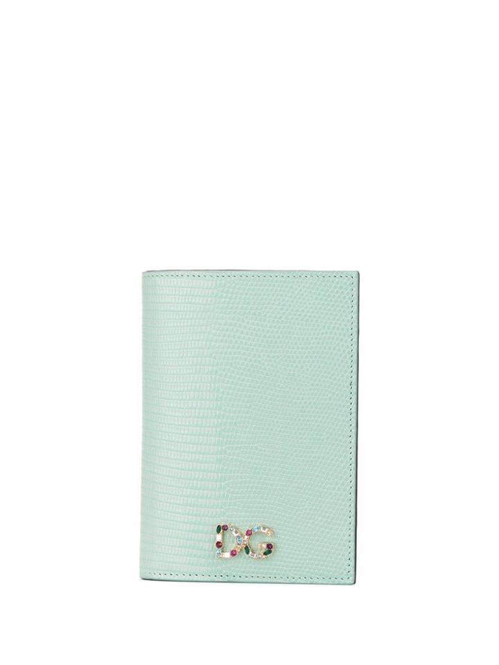 Dolce & Gabbana Embossed-effect Logo Passport Holder - Green