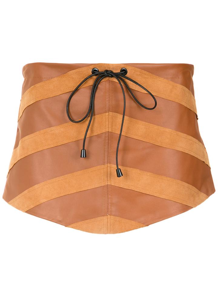 Andrea Bogosian Panelled Skorts - Brown