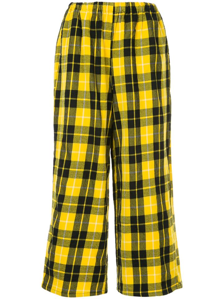 Comme Des Garçons Vintage Tartan Flared Trousers - Yellow & Orange