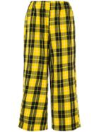 Comme Des Garçons Vintage Tartan Flared Trousers - Yellow & Orange