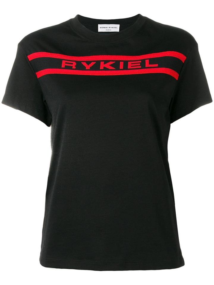 Sonia Rykiel Contrast Logo T-shirt - Black