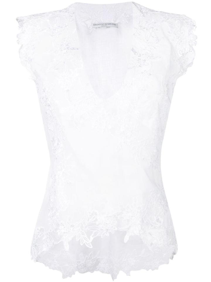 Ermanno Scervino Lace Trimmed Top - White