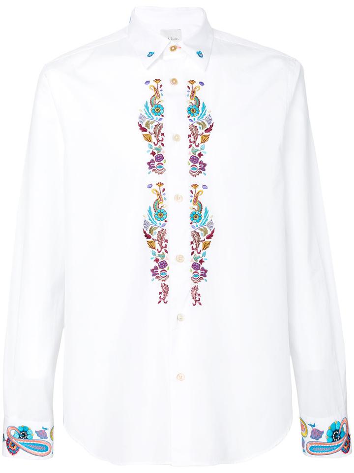Paul Smith - Embroidered Shirt - Men - Cotton - S, White, Cotton